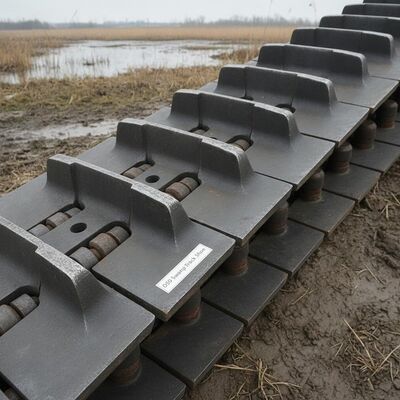 Ποιότητα D50 Σύνθεση παπουτσιών Swamp Track 900mm πλάτος 25MnB Boron Alloy Steel Triple Grouser για εφαρμογές υγροτόπων μπουλντόζερ εργοστάσιο